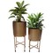 Tall Metal Floor Flower Planter Holder with Stand, Modern Decorative Floor Flower Holder, Perfect for Your Entryway, Living Room, or Dining Room Decor
